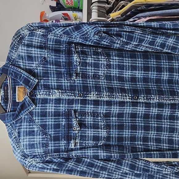 THE ORIGINAL LOCOMOTIVE INDIGO PLAID SHIRT - Picture 2 of 5